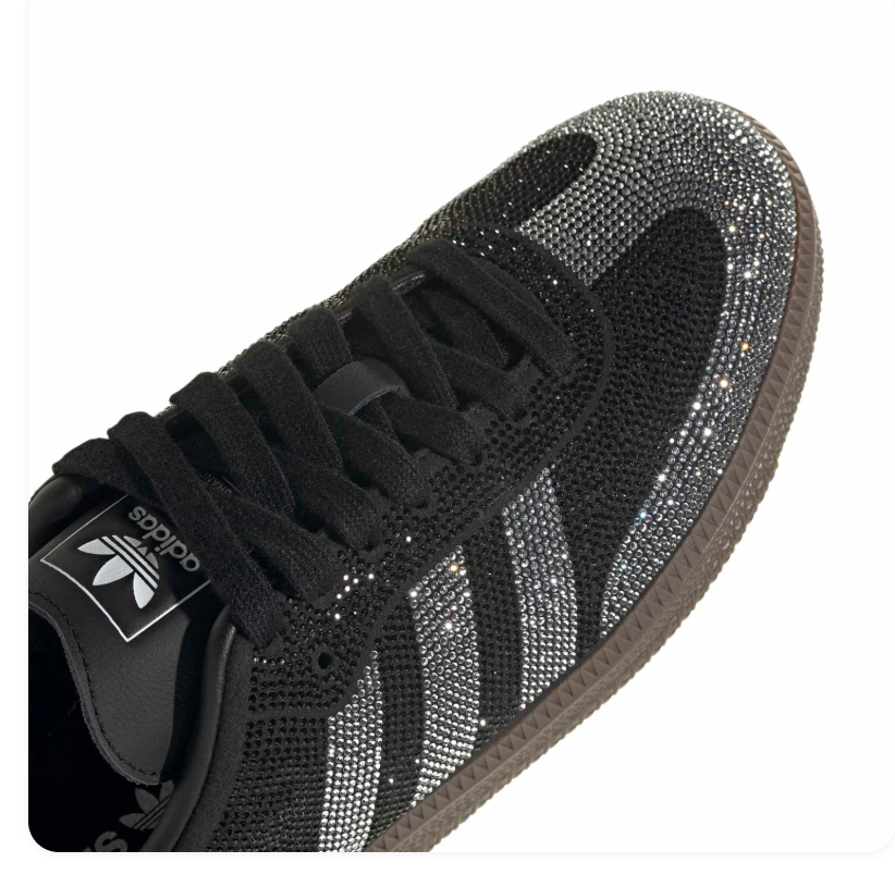 Adidas Samba Black Crystal Rhinestone Silver Gum Limited Edition Sneakers