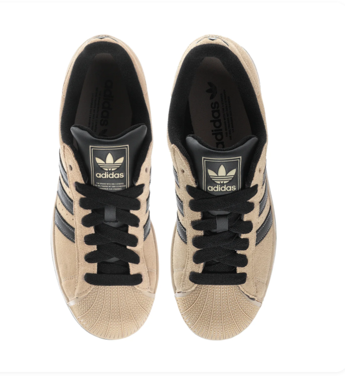 Adidas Superstar Sand Beige Black Suede Shell Toe Sneakers