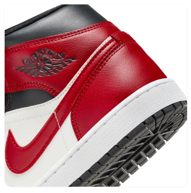 Air Jordan 1 Mid Chicago Black Red White Sneakers