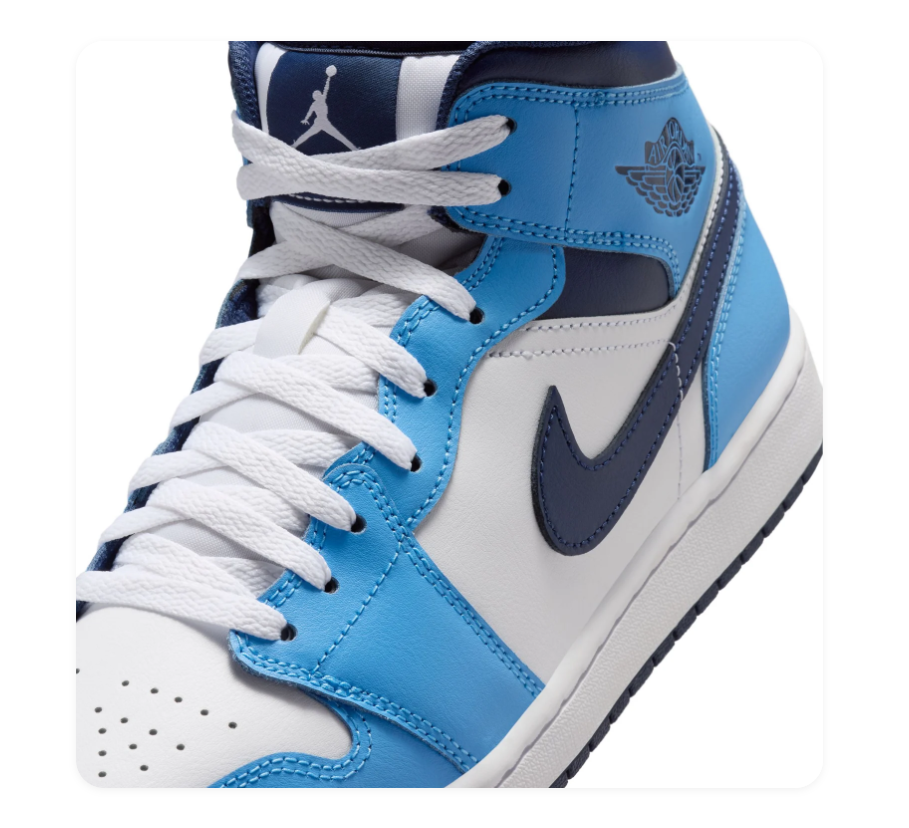 Air Jordan 1 Mid University Blue Sneakers
