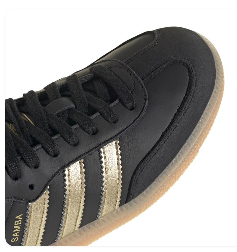 Adidas Samba OG Black Gold Metallic Gum Sneakers