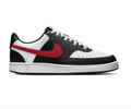 Nike Court Vision Low Black White University Red Classic Leather Sneakers