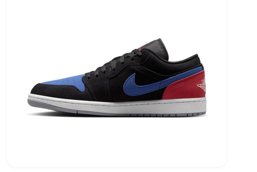 Air Jordan 1 Low Top 3 Black Royal Blue Gym Red Sneakers
