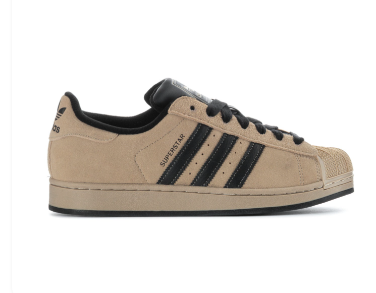 Adidas Superstar Sand Beige Black Suede Shell Toe Sneakers