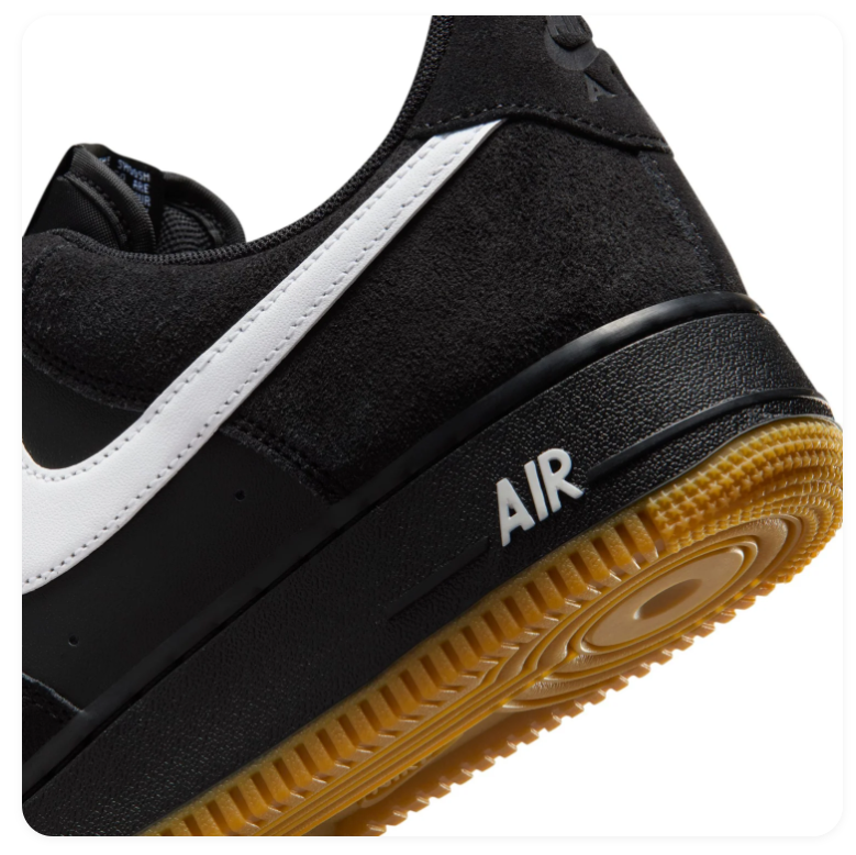 Nike Air Force 1 Low '07 Black White Gum Classic Basketball Lifestyle Sneakers