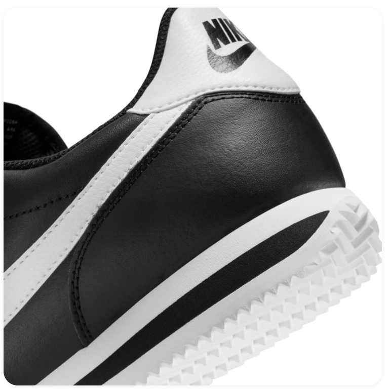 Nike Cortez Black White Leather Classic Retro Sneakers