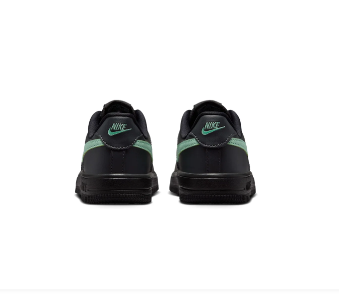 Nike Air Force 1 Low '07 Black Jade Ice Mint Green Swoosh Triple Black Court Sneakers