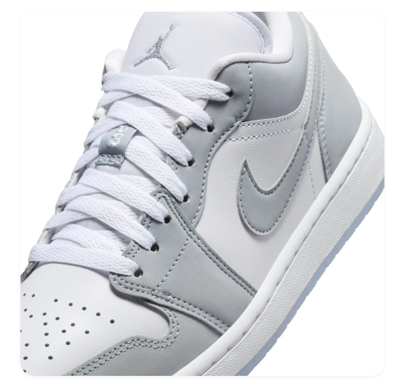 Air Jordan 1 Low Wolf Grey White Sneakers