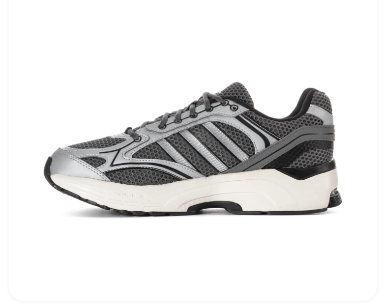 Adidas Retro Running Sneakers Grey Silver Black Chunky Sole