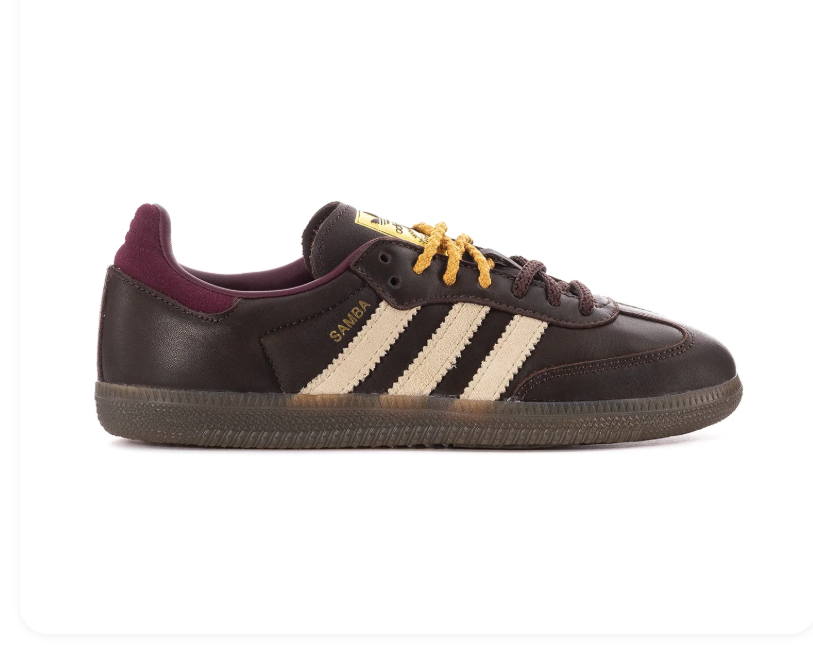 Adidas Samba OG Dark Brown Cream Burgundy Gum Sneakers