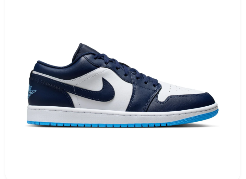 Air Jordan 1 Low Midnight Navy University Blue White Sneakers