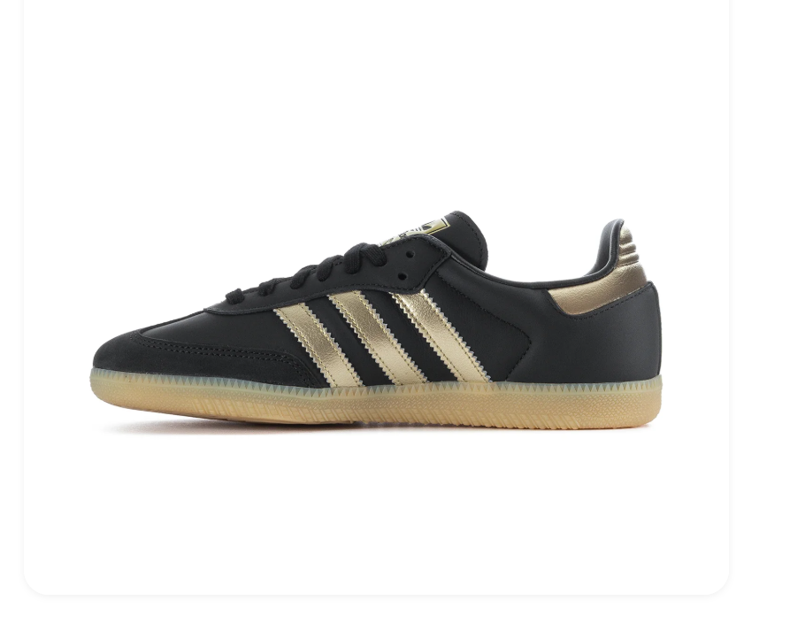 Adidas Samba OG Black Gold Metallic Gum Sneakers