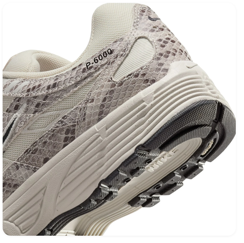 Nike P-6000 Bowerman Series Sail Snake Print Phantom Retro Running Sneakers