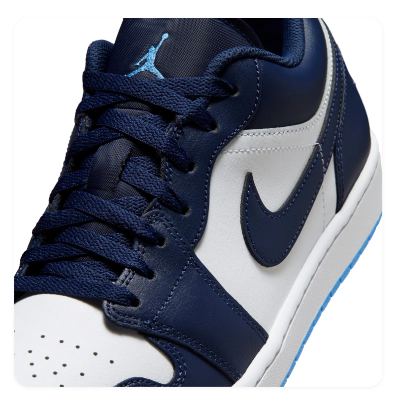 Air Jordan 1 Low Midnight Navy University Blue White Sneakers