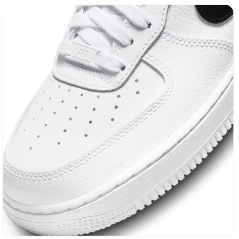Nike Air Force 1 Low '07 White Black Swoosh Classic Leather Sneakers