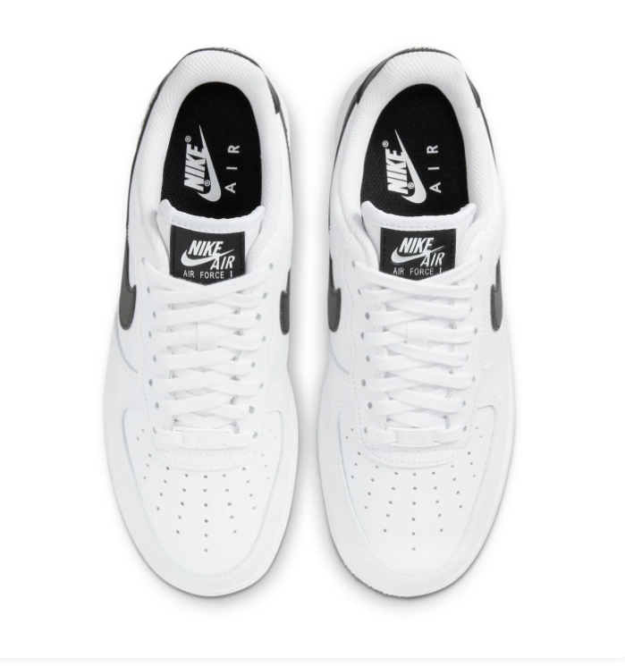 Nike Air Force 1 Low '07 White Black Swoosh Classic Leather Sneakers