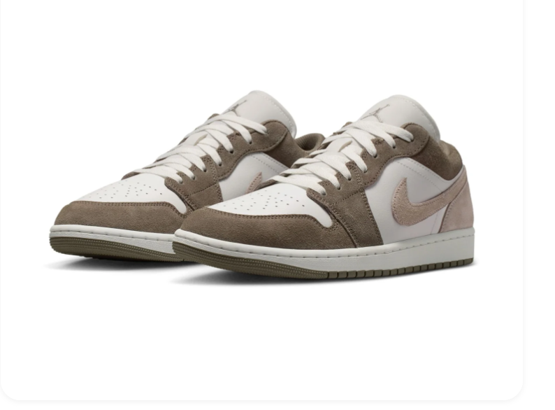 Air Jordan 1 Low SE Desert Mocha Brown White Sneakers