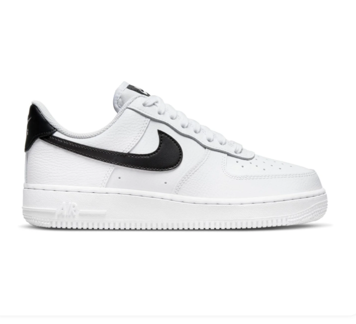 Nike Air Force 1 Low '07 White Black Swoosh Classic Leather Sneakers