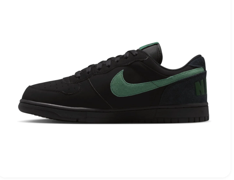 Nike Dunk Low Black Gorge Green Suede Retro Basketball Sneakers