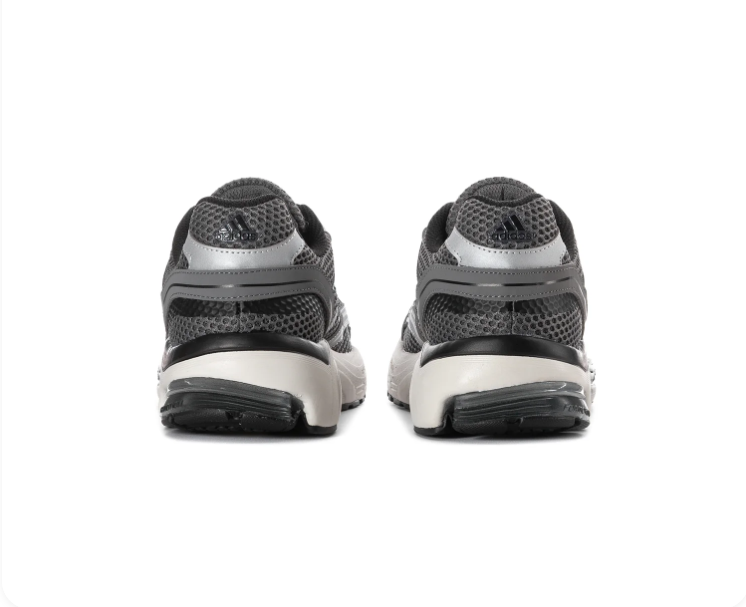 Adidas Retro Running Sneakers Grey Silver Black Chunky Sole