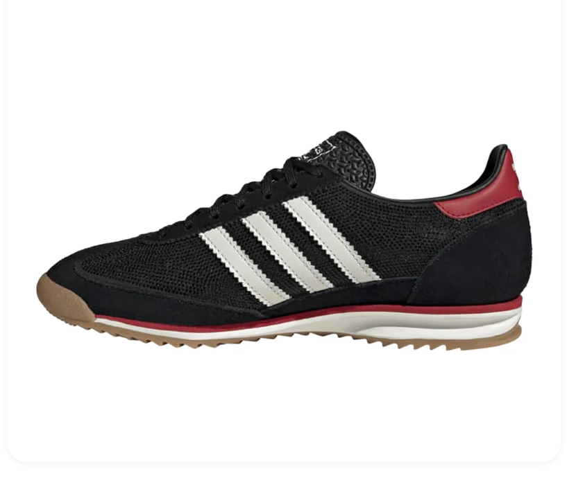 Adidas SL 72 Core Black Off White Red Gum Vintage Sneakers