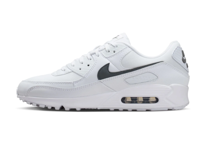 Nike Air Max 90 White Dark Smoke Grey Classic Running Lifestyle Sneakers