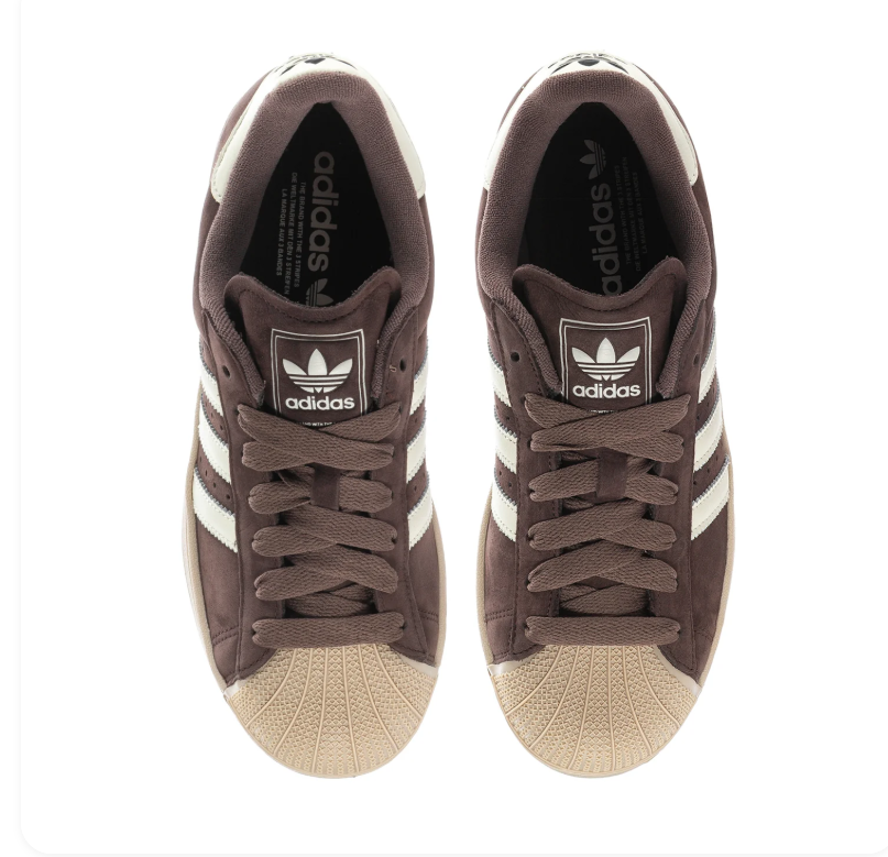 Adidas Superstar Dark Brown Cream White Shell Toe Sneakers