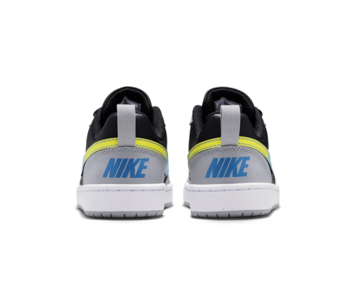 Nike Court Vision Low Black Wolf Grey Photo Blue Yellow Strike Multi-Color Court Lifestyle Sneakers