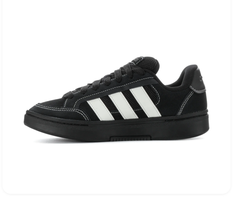 Adidas CourtBlock Black White Contrast Stitch Sneakers