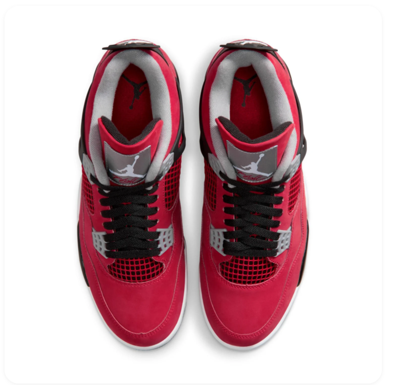 Air Jordan 4 Retro Toro Bravo Fire Red Black Grey Sneakers