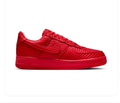 Nike Air Force 1 Low University Red Perforated Suede Triple Red Tonal Sneakers
