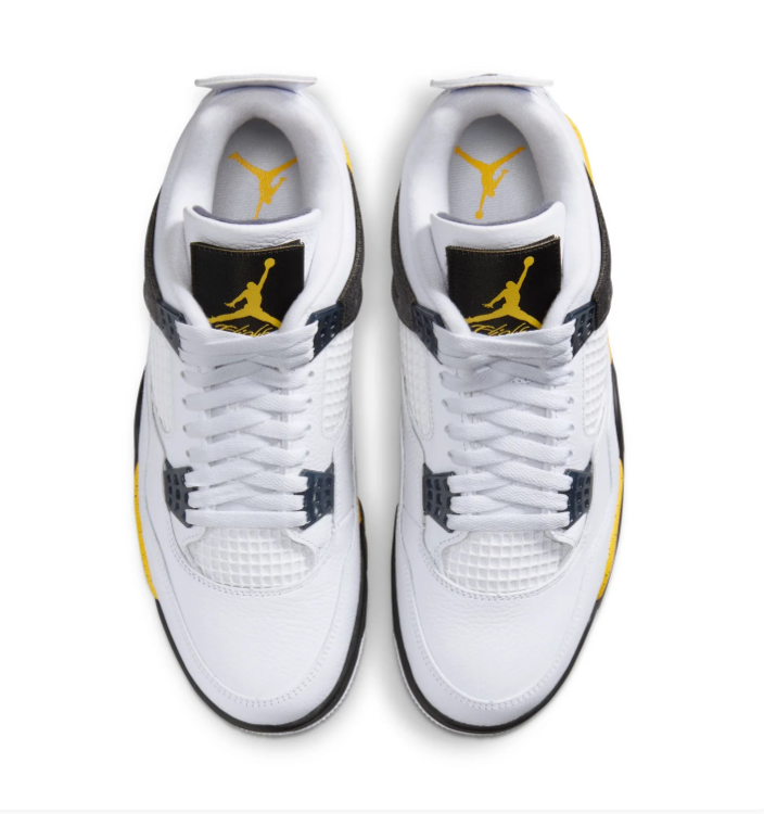 Air Jordan 4 Retro White Thunder Yellow Black Sneakers