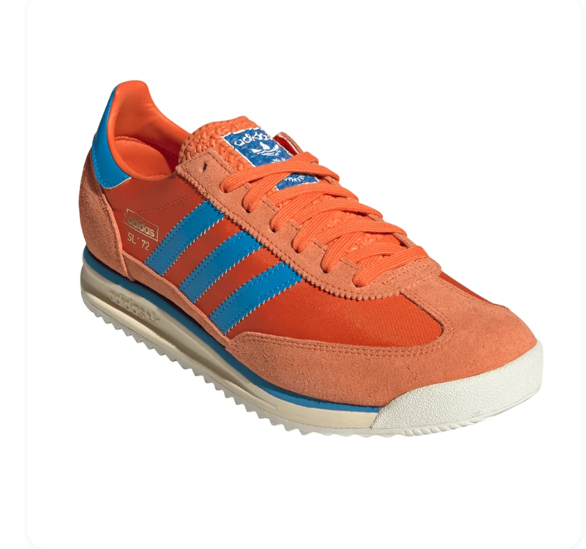 Adidas SL 72 Semi Impact Orange Bright Blue Cream Gum Vintage Sneakers