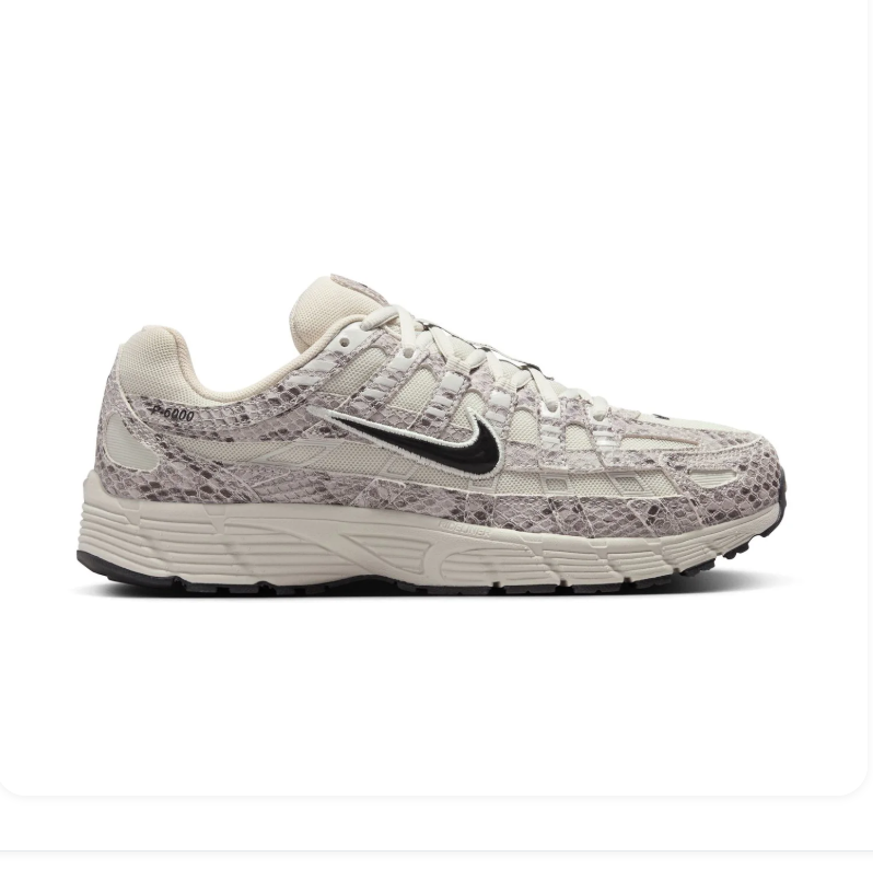 Nike P-6000 Bowerman Series Sail Snake Print Phantom Retro Running Sneakers