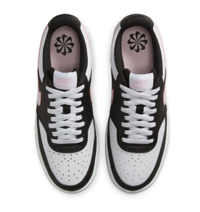 Nike Court Vision Low Next Nature White Black Pink Foam Floral Court Sneakers