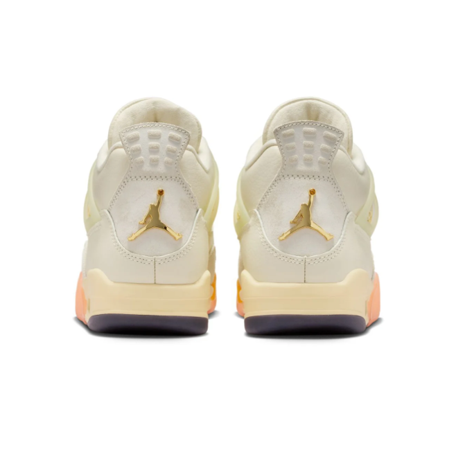 Air Jordan 4 Retro Shimmer Sail Peach Cream Gold Sneakers