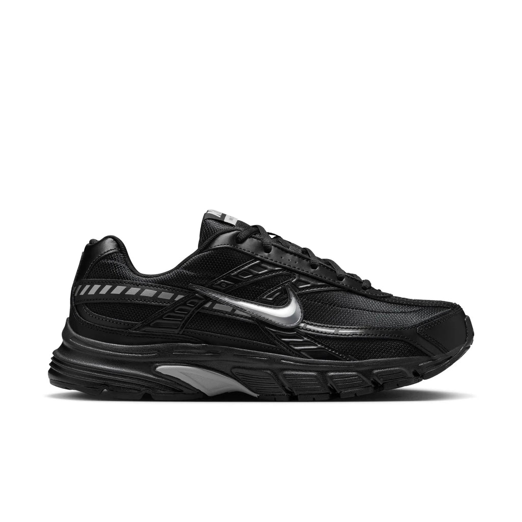 Nike Initiator Triple Black Metallic Silver Retro Running Sneakers