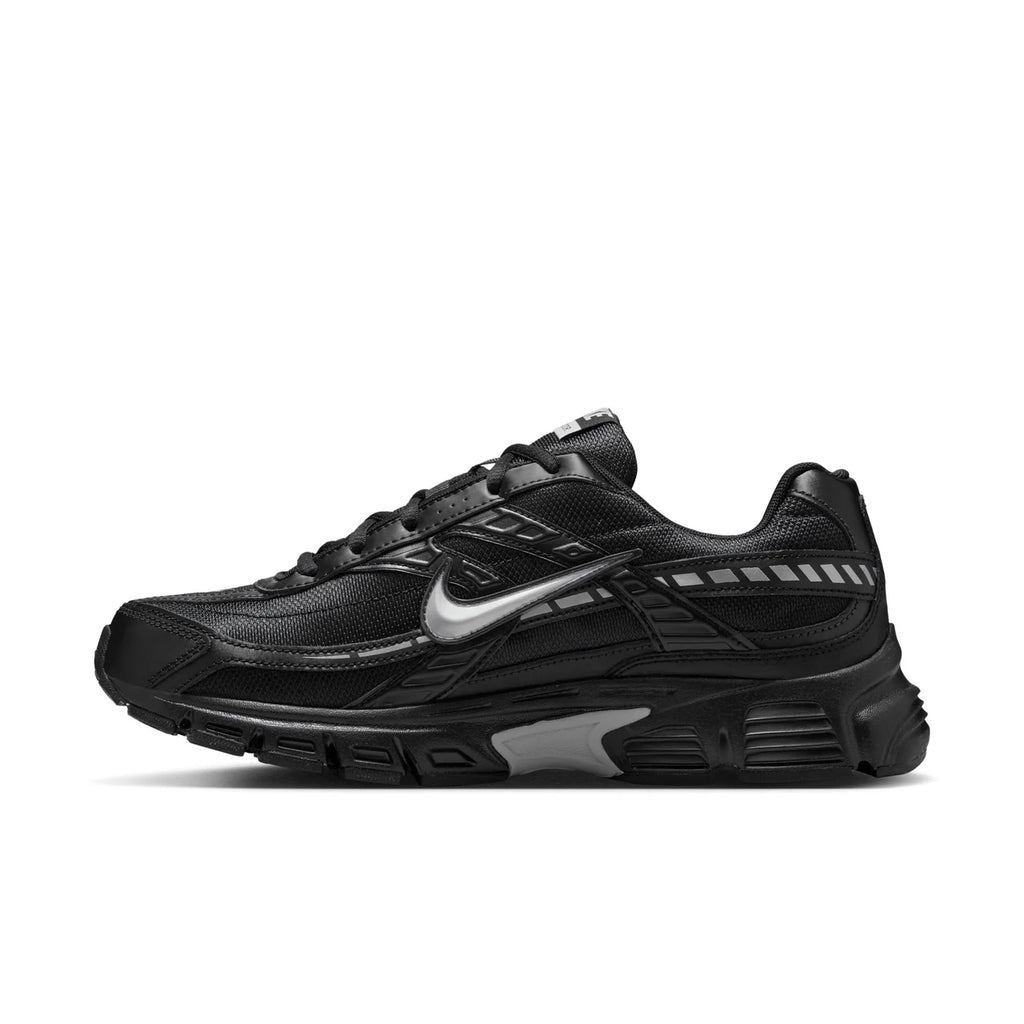 Nike Initiator Triple Black Metallic Silver Retro Running Sneakers