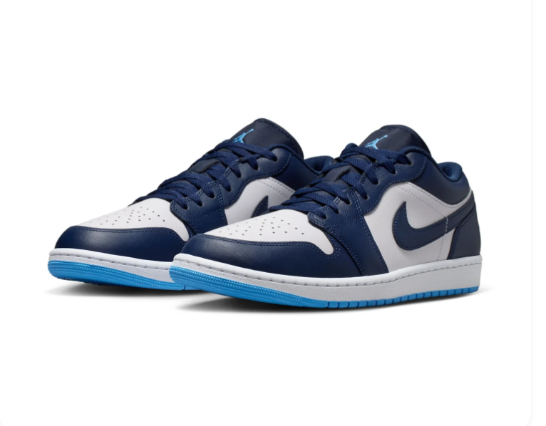Air Jordan 1 Low Midnight Navy University Blue White Sneakers