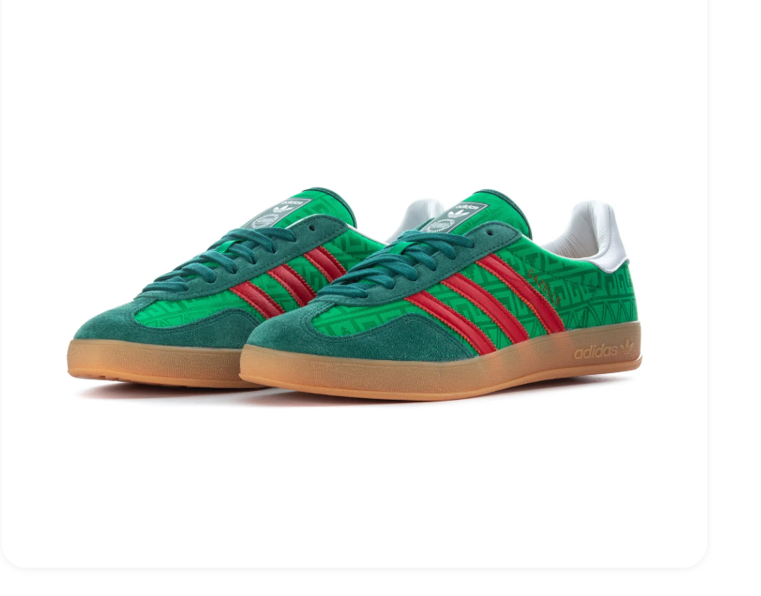 Adidas Gazelle Indoor Green Red Gum Embossed Sneakers