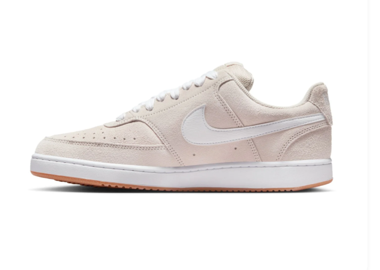 Nike Court Vision Low Premium Sanddrift White Gum Suede Tonal Court Sneakers