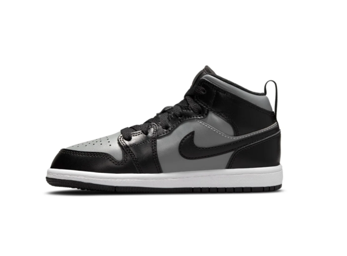 Air Jordan 1 Mid Shadow Grey Black Red Sneakers