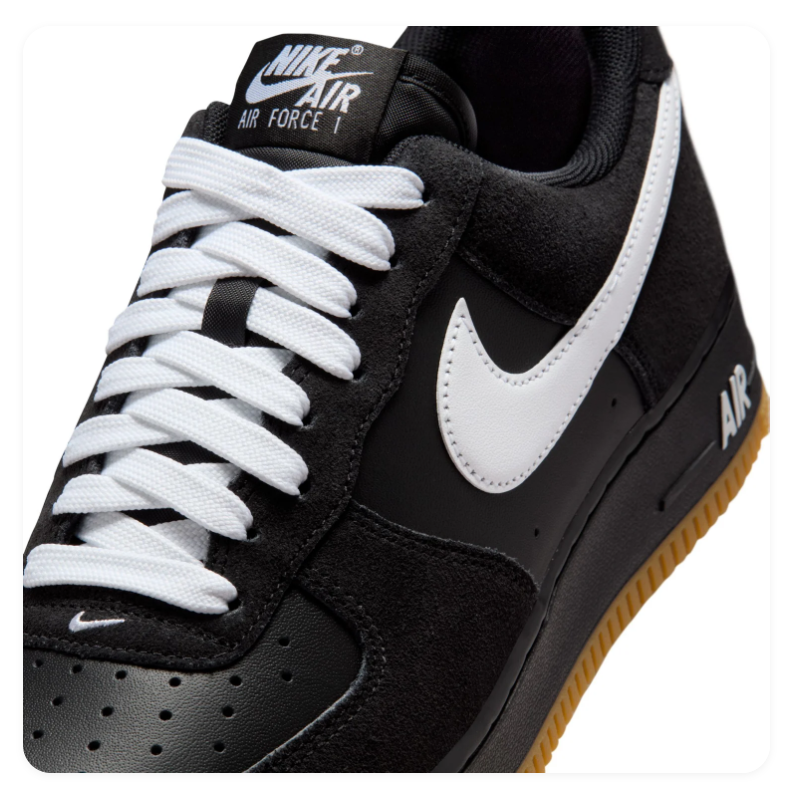 Nike Air Force 1 Low '07 Black White Gum Classic Basketball Lifestyle Sneakers