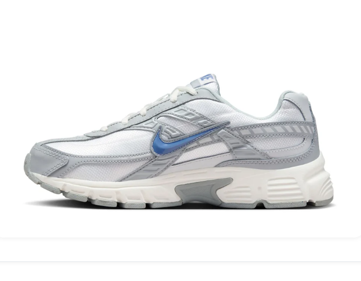 Nike Initiator White Metallic Silver Aluminum Blue Retro Running Sneakers