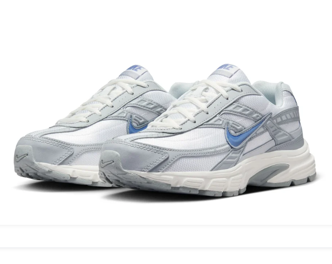 Nike Initiator White Metallic Silver Aluminum Blue Retro Running Sneakers
