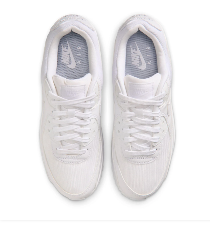 Nike Air Max 90 Triple White Classic Leather Sneakers