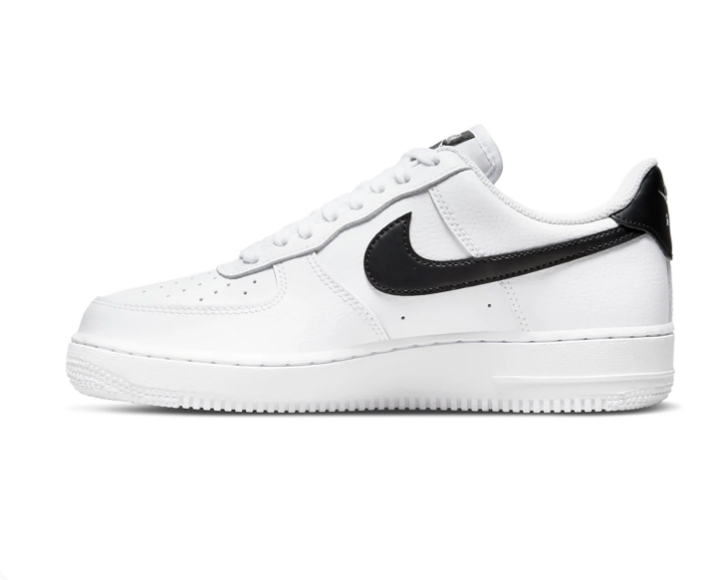 Nike Air Force 1 Low '07 White Black Swoosh Classic Leather Sneakers