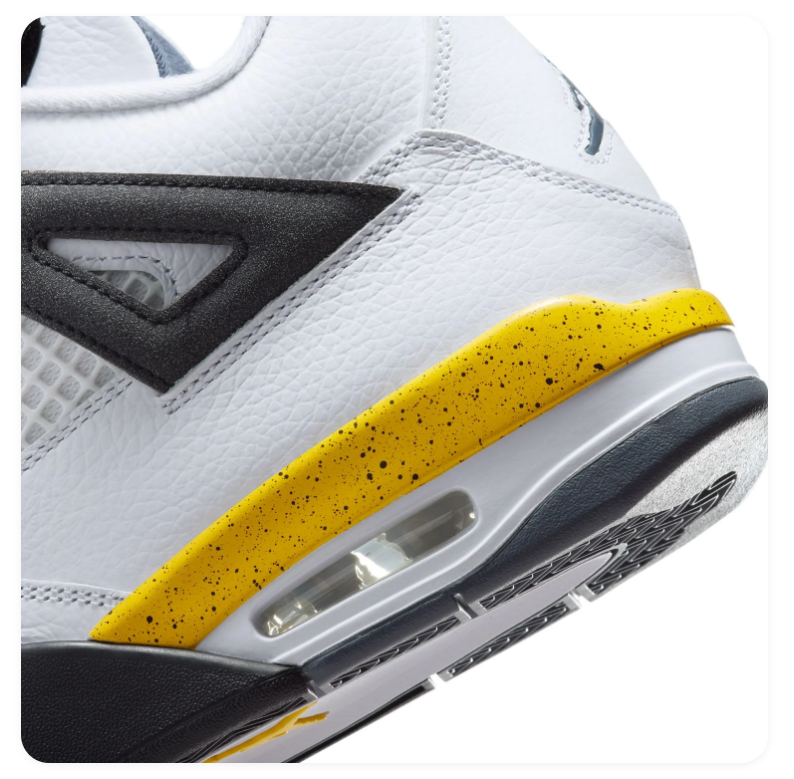 Air Jordan 4 Retro White Thunder Yellow Black Sneakers
