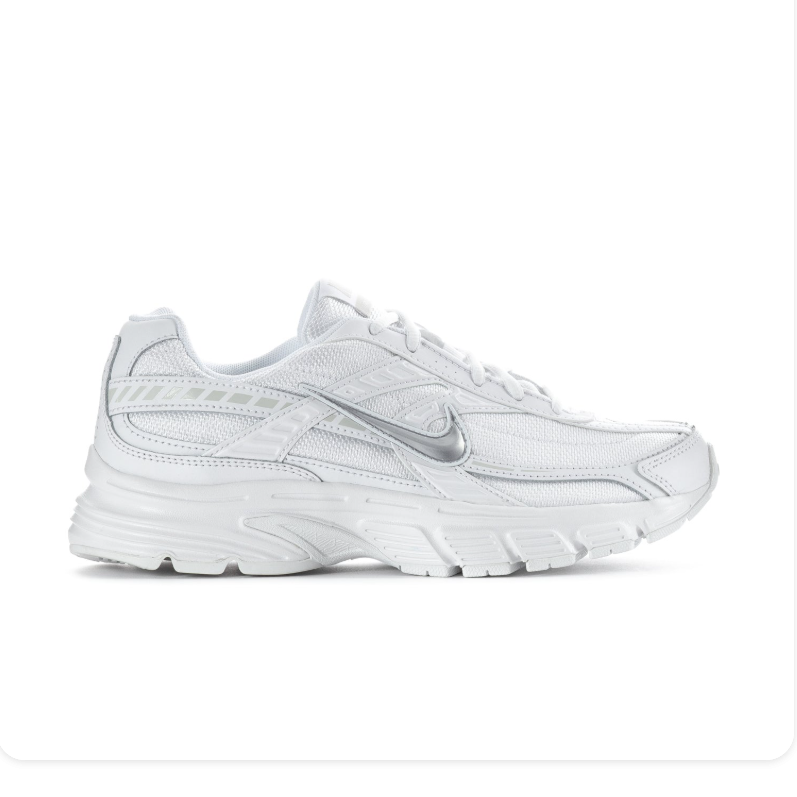 Nike Initiator Triple White Metallic Silver Retro Running Sneakers