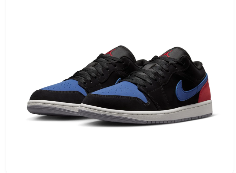 Air Jordan 1 Low Top 3 Black Royal Blue Gym Red Sneakers
